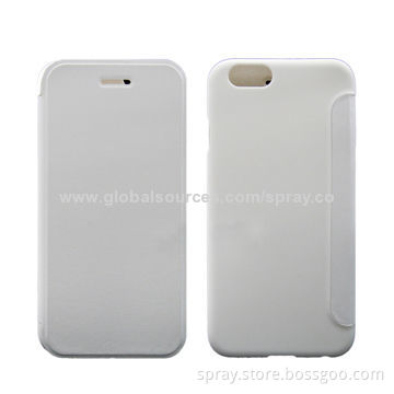 White Leather Flip Cases for iPhone, Interior PC Holder with Card Slot